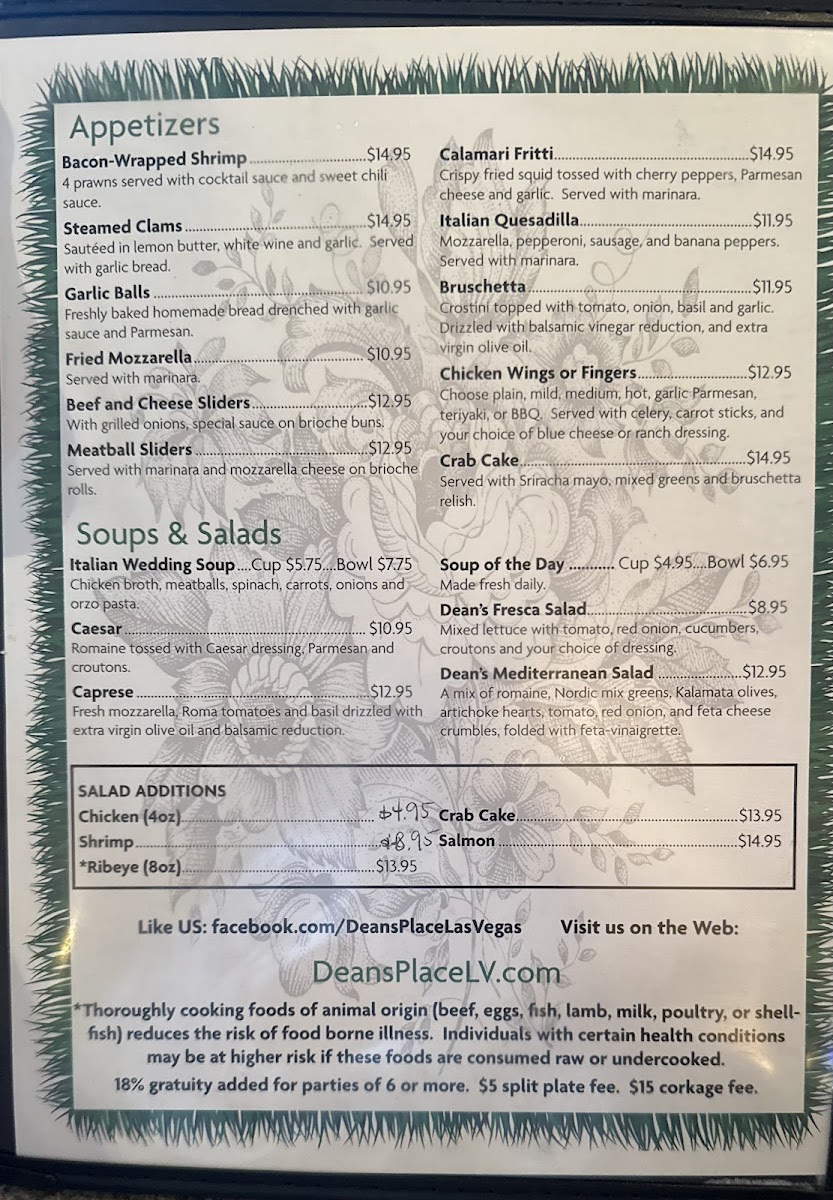 Dean's Place Menu - Image 2